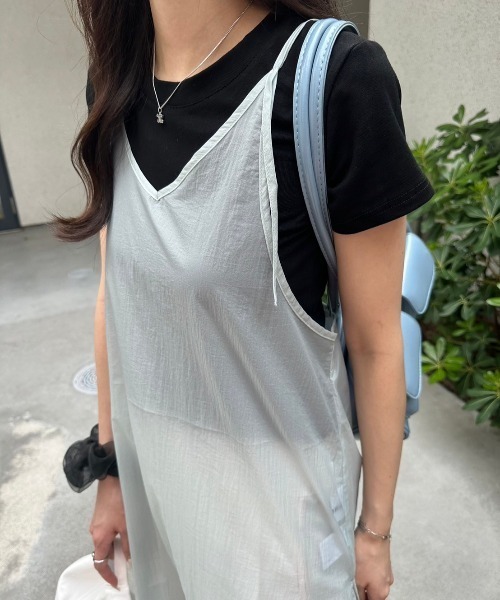 nemne store(ネンネストア)の「《低身長サイズあり》シアーレイヤードワンピ(ワンピース・レディース・アイボリー/ブルー・MEDIUM/SMALL)」の10枚目の写真