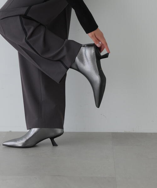 N.（N. Natural Beauty Basic）（エヌエヌナチュラルビューティーベーシック）の「◆ポインテッドショートブーツ（ブーツ・レディース・ブラック/シルバー・22.5/23.5/24.5）」の20枚目の写真