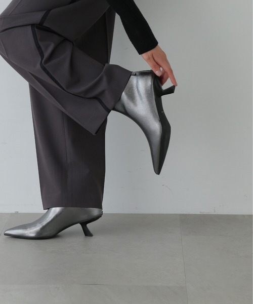 N.（N. Natural Beauty Basic）（エヌエヌナチュラルビューティーベーシック）の「◆ポインテッドショートブーツ（ブーツ・レディース・ブラック/シルバー・22.5/23.5/24.5）」の4枚目の写真