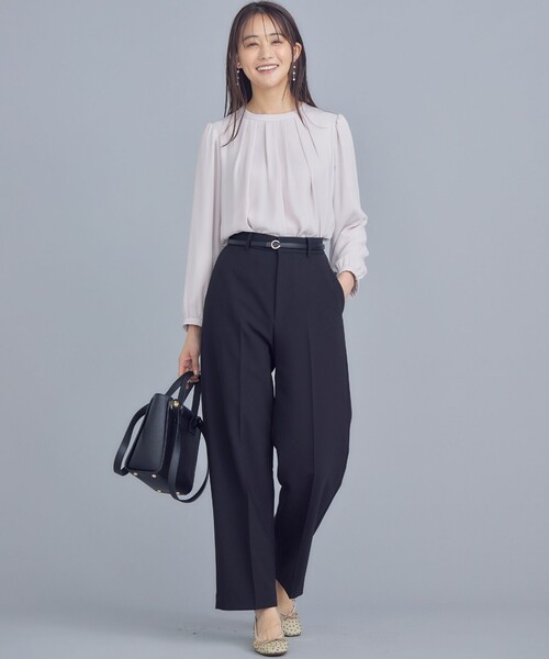 組曲（クミキョク）の「ジョーゼットシフォン タックブラウス（シャツ/ブラウス・レディース・ネイビー系/アイボリー系/ローズ系・3/2）」の8枚目の写真