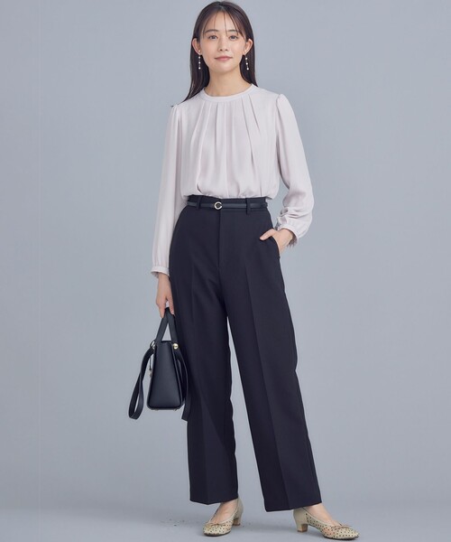 組曲（クミキョク）の「ジョーゼットシフォン タックブラウス（シャツ/ブラウス・レディース・ネイビー系/アイボリー系/ローズ系・3/2）」の9枚目の写真