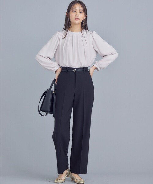 組曲（クミキョク）の「ジョーゼットシフォン タックブラウス（シャツ/ブラウス・レディース・ネイビー系/アイボリー系/ローズ系・3/2）」の10枚目の写真