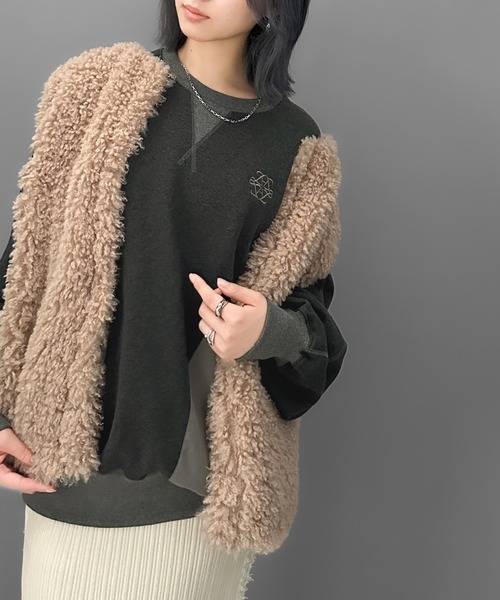 Java（ジャバ）の「《JaVa ジャバコラボ》大人カジュアルの進化版。胸刺繍裏起毛異素材コンビBigポケットステッチ使いスウェット（スウェット・メンズ・チャコールグレー/ブラック/オートミール・MEDIUM/LARGE/X-LARGE/SMALL）」の13枚目の写真