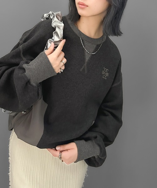 Java（ジャバ）の「《JaVa ジャバコラボ》大人カジュアルの進化版。胸刺繍裏起毛異素材コンビBigポケットステッチ使いスウェット（スウェット・メンズ・チャコールグレー/ブラック/オートミール・MEDIUM/LARGE/X-LARGE/SMALL）」の10枚目の写真