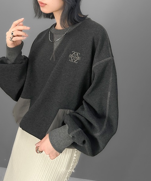 Java（ジャバ）の「《JaVa ジャバコラボ》大人カジュアルの進化版。胸刺繍裏起毛異素材コンビBigポケットステッチ使いスウェット（スウェット・メンズ・チャコールグレー/ブラック/オートミール・MEDIUM/LARGE/X-LARGE/SMALL）」の12枚目の写真