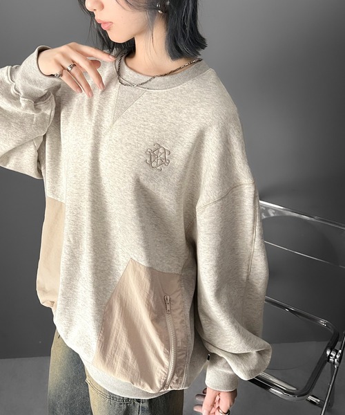 Java（ジャバ）の「《JaVa ジャバコラボ》大人カジュアルの進化版。胸刺繍裏起毛異素材コンビBigポケットステッチ使いスウェット（スウェット・メンズ・チャコールグレー/ブラック/オートミール・MEDIUM/LARGE/X-LARGE/SMALL）」の15枚目の写真