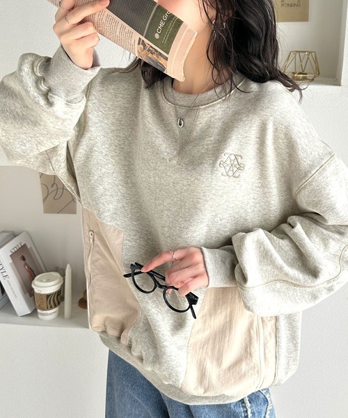 Java（ジャバ）の「《JaVa ジャバコラボ》大人カジュアルの進化版。胸刺繍裏起毛異素材コンビBigポケットステッチ使いスウェット（スウェット・メンズ・チャコールグレー/ブラック/オートミール・MEDIUM/LARGE/X-LARGE/SMALL）」の19枚目の写真