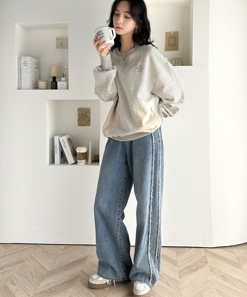 Java（ジャバ）の「《JaVa ジャバコラボ》大人カジュアルの進化版。胸刺繍裏起毛異素材コンビBigポケットステッチ使いスウェット（スウェット・メンズ・チャコールグレー/ブラック/オートミール・MEDIUM/LARGE/X-LARGE/SMALL）」の20枚目の写真