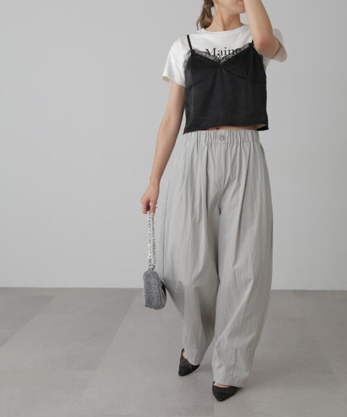 FREE'S MART（フリーズマート）の「◆サテンレースキャミソール（キャミソール・レディース・グレー/ブラック・FREE）」の8枚目の写真