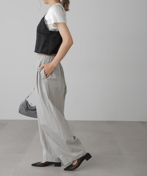 FREE'S MART（フリーズマート）の「◆サテンレースキャミソール（キャミソール・レディース・グレー/ブラック・FREE）」の10枚目の写真