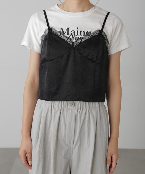 FREE'S MART（フリーズマート）の「◆サテンレースキャミソール（キャミソール・レディース・グレー/ブラック・FREE）」の12枚目の写真