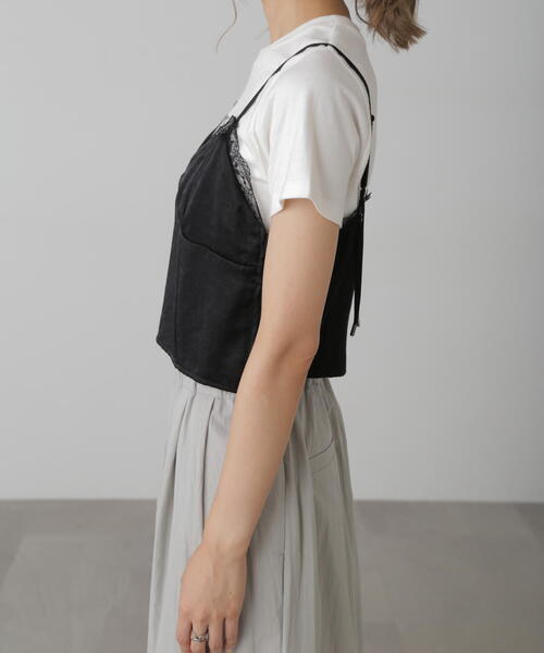 FREE'S MART（フリーズマート）の「◆サテンレースキャミソール（キャミソール・レディース・グレー/ブラック・FREE）」の13枚目の写真