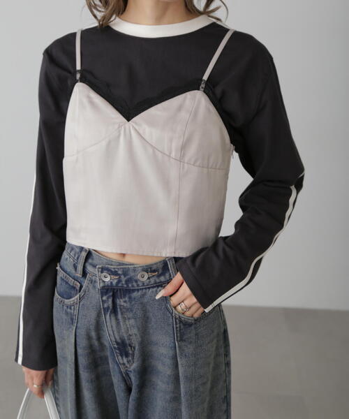 FREE'S MART（フリーズマート）の「◆サテンレースキャミソール（キャミソール・レディース・グレー/ブラック・FREE）」の22枚目の写真