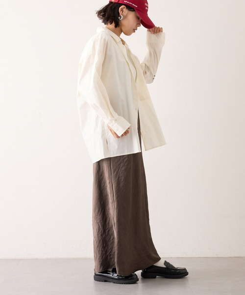 WILLOW(ウィロー)の「【WILLOW】ワンポイント刺繍オーバースリープシャツ(シャツ/ブラウス・レディース・ホワイト・ONE SIZE)」の16枚目の写真