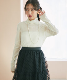 La boutique BonBon | フロッキーチュールタートルカットソー(Tシャツ/カットソー)