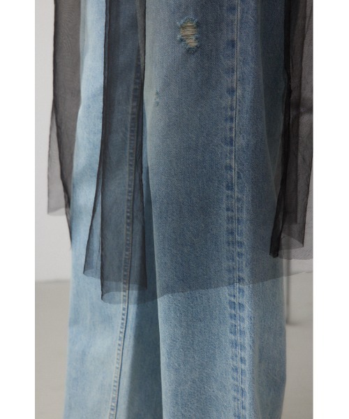 AZUL by moussy(アズールバイマウジー)の「デザインチュールビスチェ(タンクトップ・レディース・グレー/ブラック・FREE)」の13枚目の写真