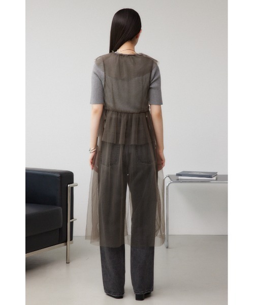 AZUL by moussy(アズールバイマウジー)の「デザインチュールビスチェ(タンクトップ・レディース・グレー/ブラック・FREE)」の19枚目の写真