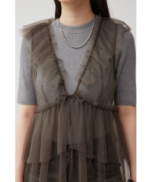 AZUL by moussy(アズールバイマウジー)の「デザインチュールビスチェ(タンクトップ・レディース・グレー/ブラック・FREE)」の20枚目の写真