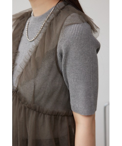 AZUL by moussy(アズールバイマウジー)の「デザインチュールビスチェ(タンクトップ・レディース・グレー/ブラック・FREE)」の22枚目の写真