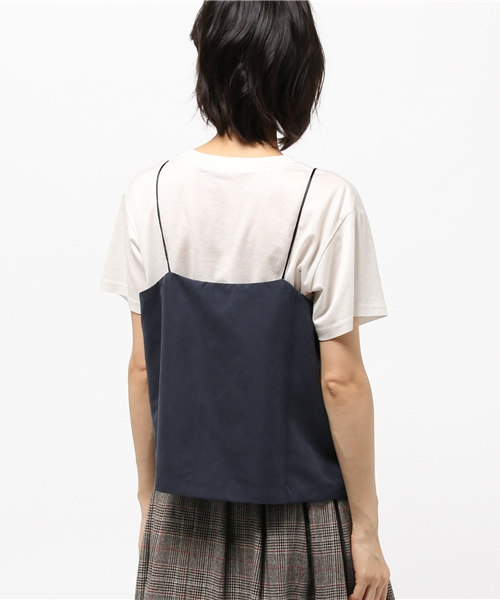 Discoat Parisien(ディスコートパリシアン)の「スエード調アウトキャミソール(シャツ/ブラウス・レディース・ネイビー/グレー・フリ-)」の5枚目の写真