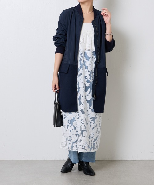 COLLAGE GALLARDAGALANTE（コラージュガリャルダガランテ）の「MA-1コンビブルゾン（ブルゾン・レディース・ネイビー/キャメル・FREE）」の3枚目の写真