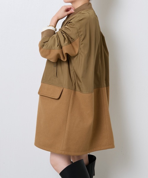 COLLAGE GALLARDAGALANTE（コラージュガリャルダガランテ）の「MA-1コンビブルゾン（ブルゾン・レディース・ネイビー/キャメル・FREE）」の14枚目の写真