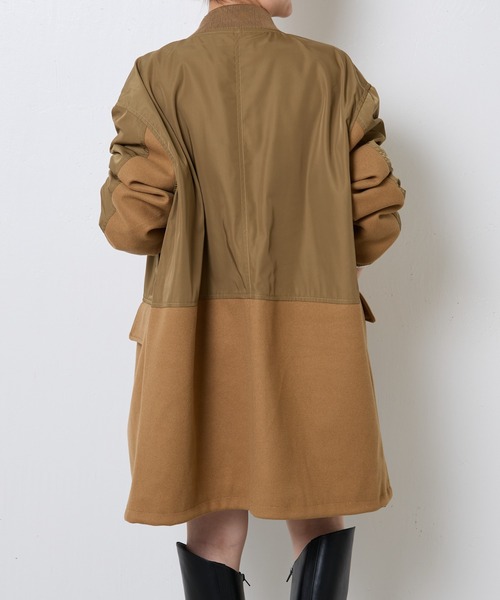 COLLAGE GALLARDAGALANTE（コラージュガリャルダガランテ）の「MA-1コンビブルゾン（ブルゾン・レディース・ネイビー/キャメル・FREE）」の15枚目の写真