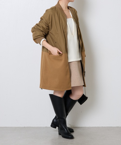 COLLAGE GALLARDAGALANTE（コラージュガリャルダガランテ）の「MA-1コンビブルゾン（ブルゾン・レディース・ネイビー/キャメル・FREE）」の20枚目の写真