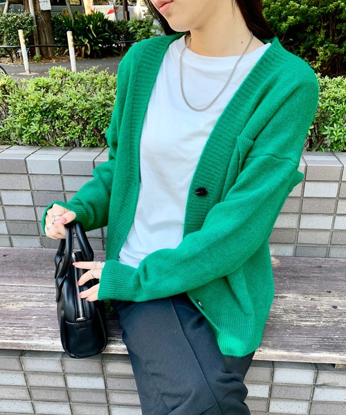 SHEPP(シープ)の「ワンポイントデザイン ミドルカーディガン(カーディガン/ボレロ・レディース・ブラック/ベージュ/グリーン・F)」の9枚目の写真