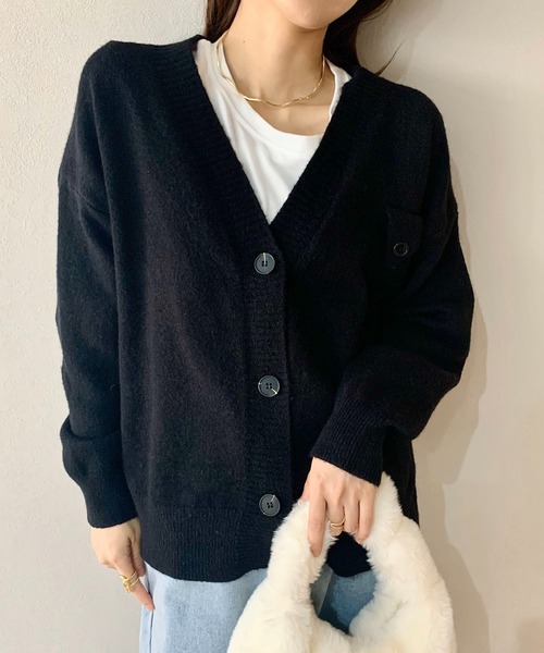 SHEPP(シープ)の「ワンポイントデザイン ミドルカーディガン(カーディガン/ボレロ・レディース・ブラック/ベージュ/グリーン・F)」の14枚目の写真