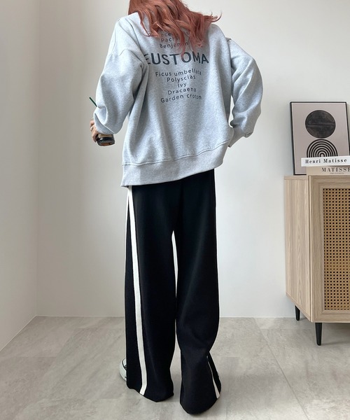 Futier land（フューティアランド）の「ライン配色ワイドニットパンツ（その他パンツ・レディース・ブラック/グレー・MEDIUM/LARGE）」の10枚目の写真