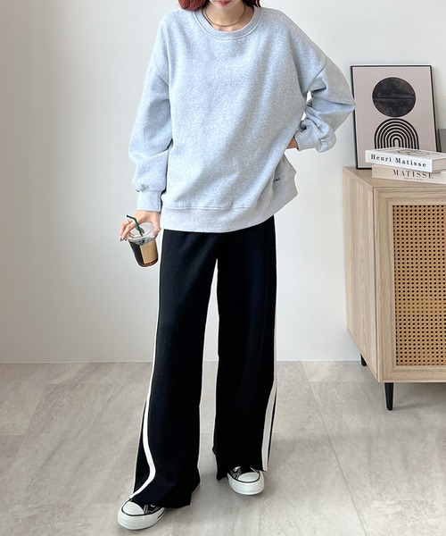 Futier land（フューティアランド）の「ライン配色ワイドニットパンツ（その他パンツ・レディース・ブラック/グレー・MEDIUM/LARGE）」の11枚目の写真