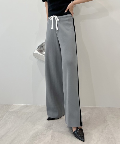 Futier land（フューティアランド）の「ライン配色ワイドニットパンツ（その他パンツ・レディース・ブラック/グレー・MEDIUM/LARGE）」の18枚目の写真