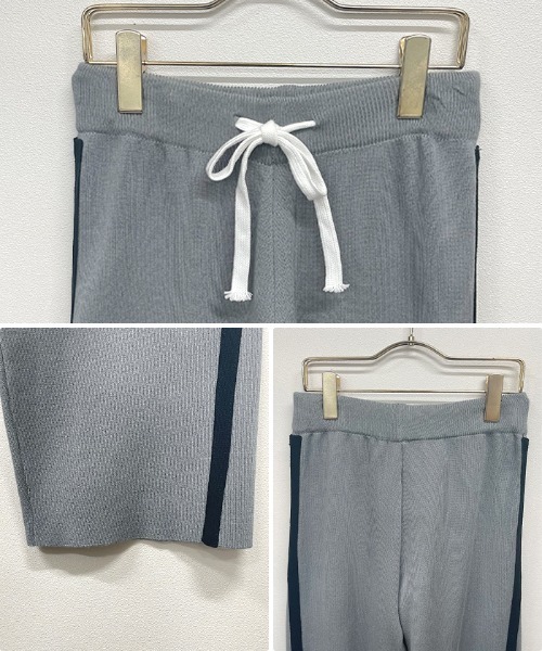 Futier land（フューティアランド）の「ライン配色ワイドニットパンツ（その他パンツ・レディース・ブラック/グレー・MEDIUM/LARGE）」の21枚目の写真