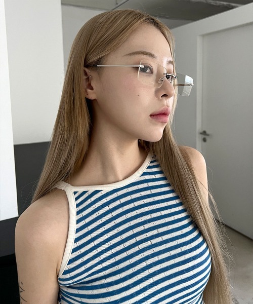 セール】リムレス スクエア フレーム メガネ(メガネ)|4INT セール】リムレス スクエア フレーム メガネ(メガネ)|4INT