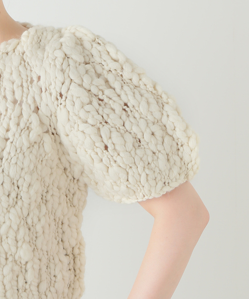 plage（プラージュ）の「HAND KNIT ジャンボスラブ カーディガン