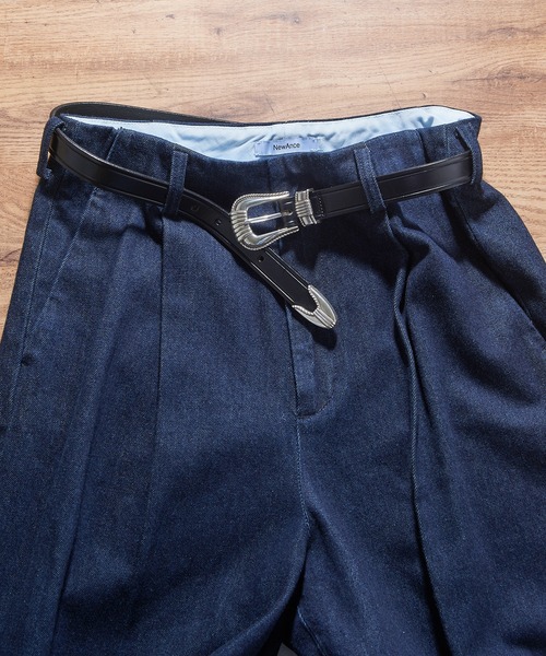 TORY LEATHER(トリーレザー)の「【TORY LEATHER】3-Piece Silver Buckle Belt(ベルト・メンズ・ブラック・34/32/30/28/26/36)」の1枚目の写真