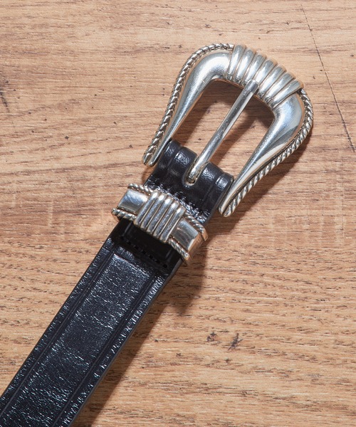 TORY LEATHER(トリーレザー)の「【TORY LEATHER】3-Piece Silver Buckle Belt(ベルト・メンズ・ブラック・34/32/30/28/26/36)」の4枚目の写真