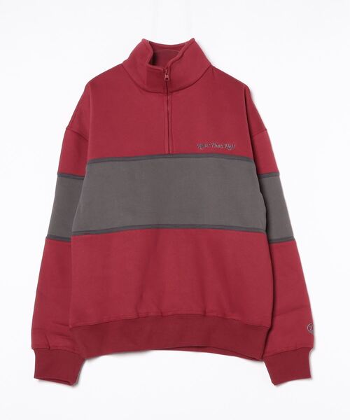 HTH（エイチティーエイチ）の「line half zip（スウェット・レディース・オフホワイト/ボルドー・フリー）」の11枚目の写真