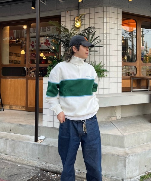 HTH（エイチティーエイチ）の「line half zip（スウェット・レディース・オフホワイト/ボルドー・フリー）」の8枚目の写真