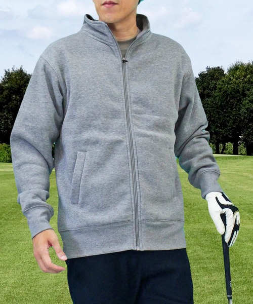 ゴルフウェア 裏起毛スウェット フルジップジャケット メンズ（ゴルフ