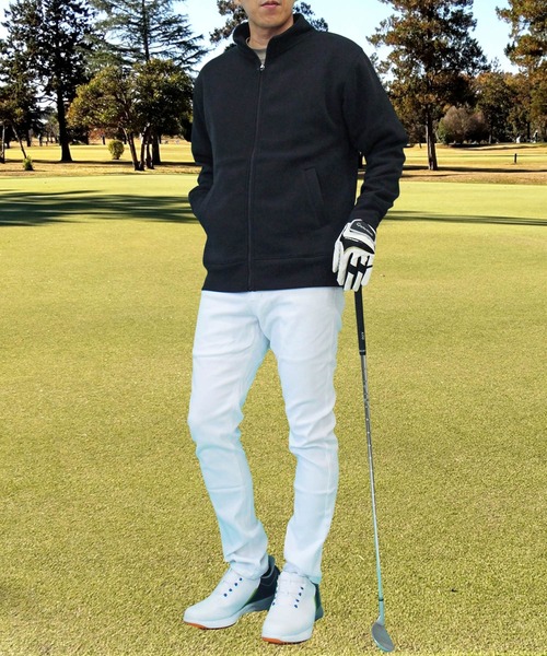 ゴルフウェア 裏起毛スウェット フルジップジャケット メンズ（ゴルフ