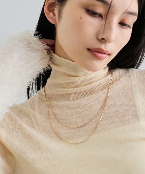 VIS（ビス）の「ナローチェーン二連ネックレス（ネックレス・レディース・シルバー/ゴールド・FREE）」の2枚目の写真