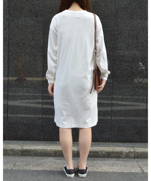 spiritoso（スピリトーゾ）の「【spiritoso】USAコットン ロンTワンピース（ワンピース・レディース・ブラック/ブルー系その他/ベージュ/パープル/カーキ/ホワイト・FREE）」の15枚目の写真
