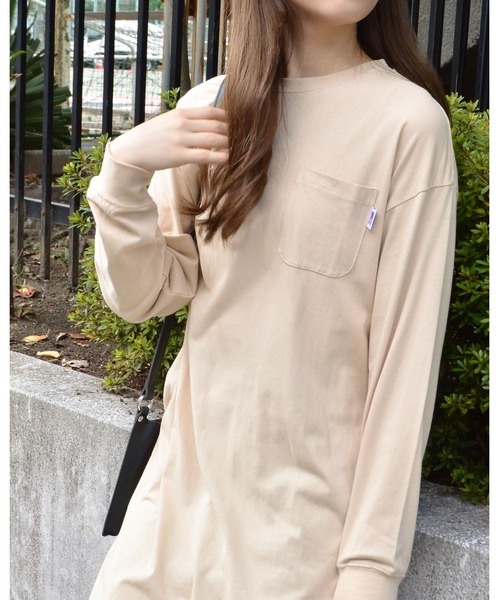 spiritoso（スピリトーゾ）の「【spiritoso】USAコットン ロンTワンピース（ワンピース・レディース・ブラック/ブルー系その他/ベージュ/パープル/カーキ/ホワイト・FREE）」の16枚目の写真