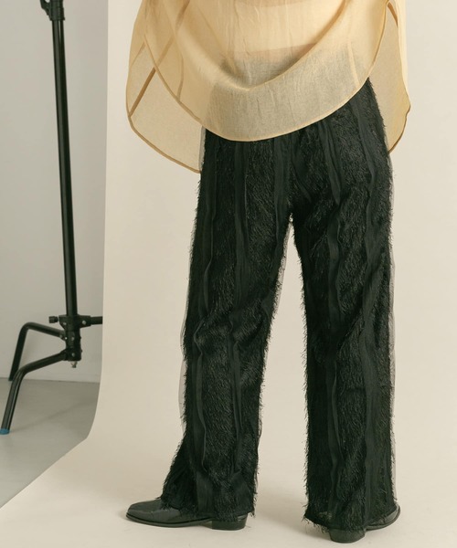 KBF（ケイビーエフ）の「フリンジイージーパンツ（その他パンツ・レディース・ブラック/アイボリー・ONE）」の9枚目の写真