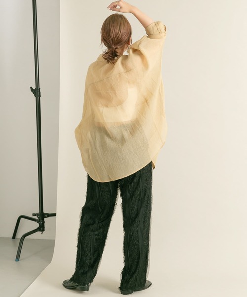 KBF（ケイビーエフ）の「フリンジイージーパンツ（その他パンツ・レディース・ブラック/アイボリー・ONE）」の11枚目の写真