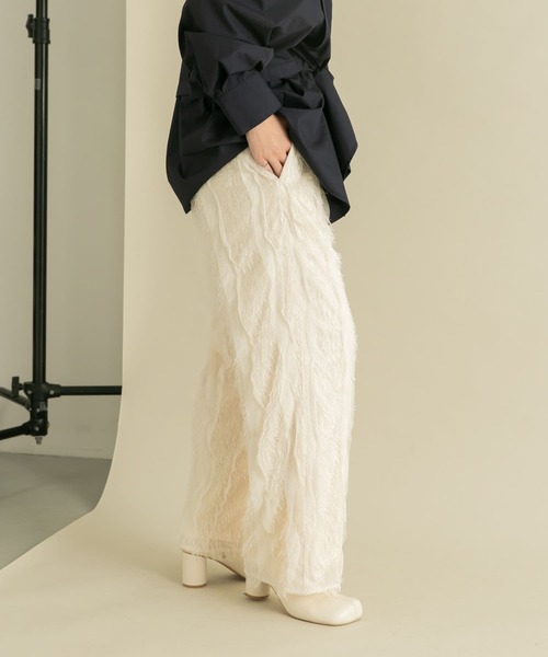 KBF（ケイビーエフ）の「フリンジイージーパンツ（その他パンツ・レディース・ブラック/アイボリー・ONE）」の12枚目の写真