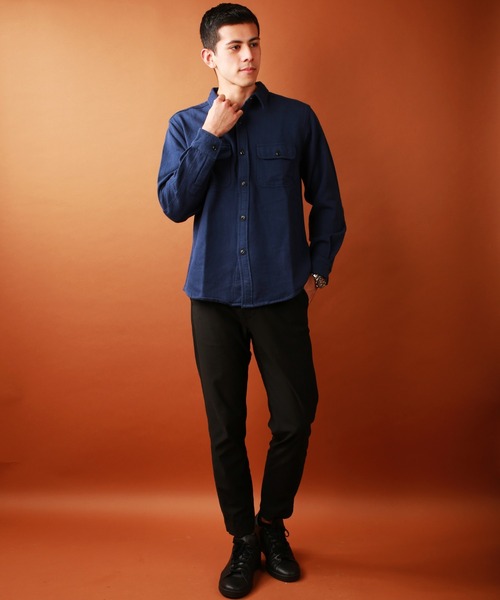 WESTSEA（ウエストシー）の「ヘビーネル 無地 長袖ワークシャツ（シャツ/ブラウス・メンズ・グレー/ネイビー/ブラック/サックスブルー/アイボリー・L/XL/M）」の12枚目の写真