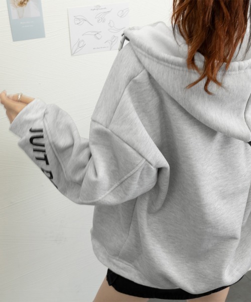 Miniministore(ミニミニストア)の「裏起毛パーカー ジップアップ フーディー(パーカー・レディース・グレー/ブラック・FREE)」の16枚目の写真